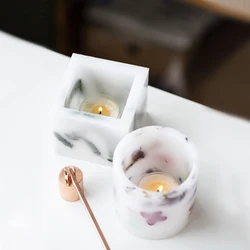 DIY Aromatherapy Candle Mold Candle Holder Silicone Mould Internal combustion Wax candle cup mold Hollow Acrylic Candle Mold