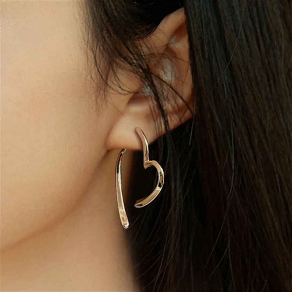 Metal Cross Love Studs Simple Combination Love Earrings For Women Fashion Personalized Versatile Jewelry Accessories Wholesale