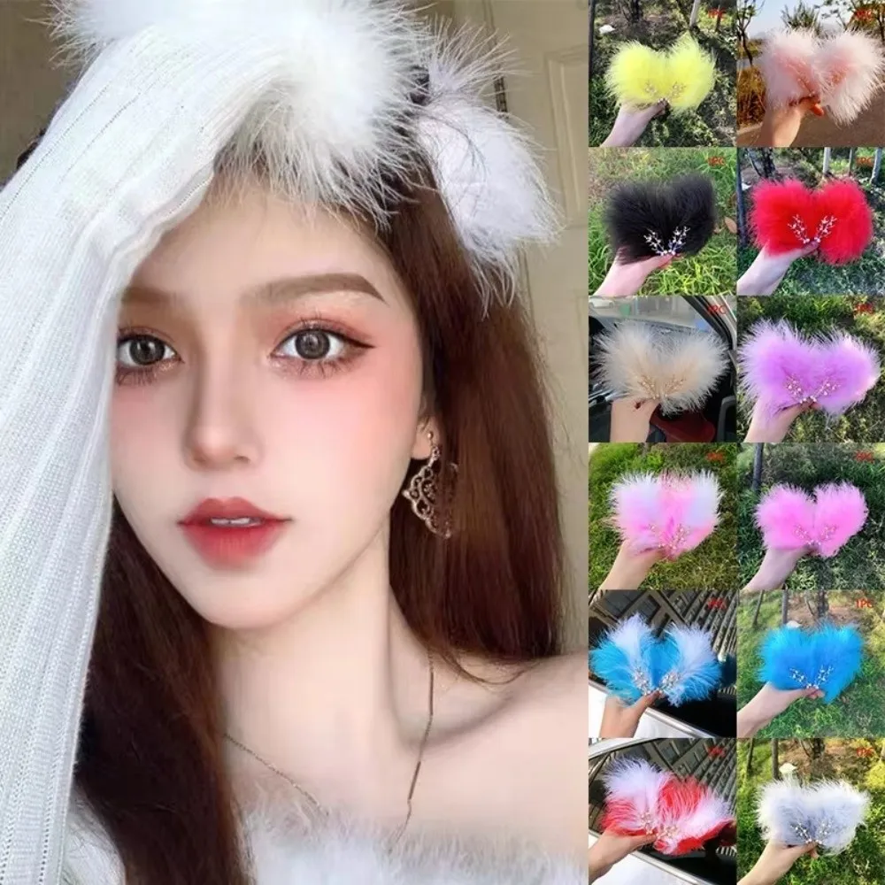 Fairy 12cm Fairy Feather Hairpins Sweet Style Side Clip Feather Hair Clip Feather Feather Barrettes Dance Performance