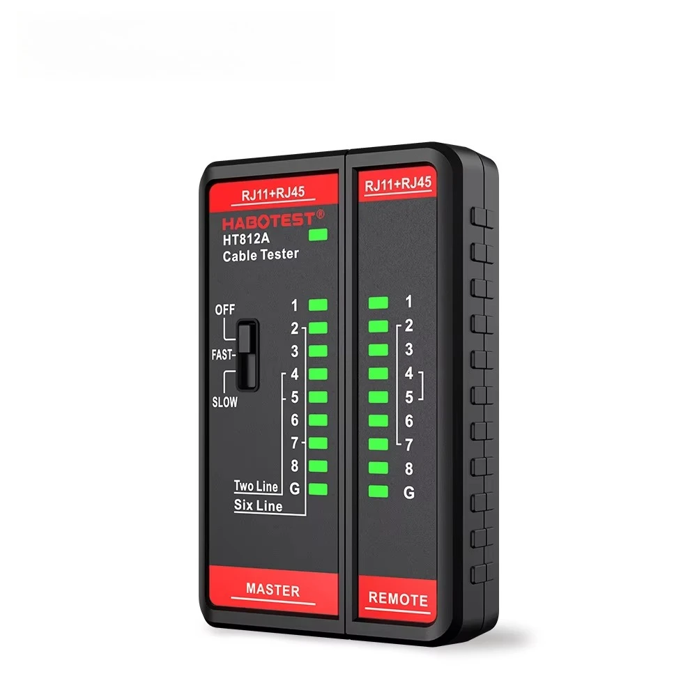 HT812A Network Cable Tester Anti-Interference Live Shielded Multi-Function Finder USB Interface LCD Display IP65 HABOTEST