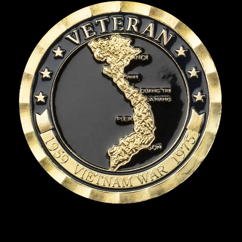 USA Vietnam War Veteran Screaming Eagles Marine Corps Commemorative Coin Golden Plated Challenge Coins Collectible Gift