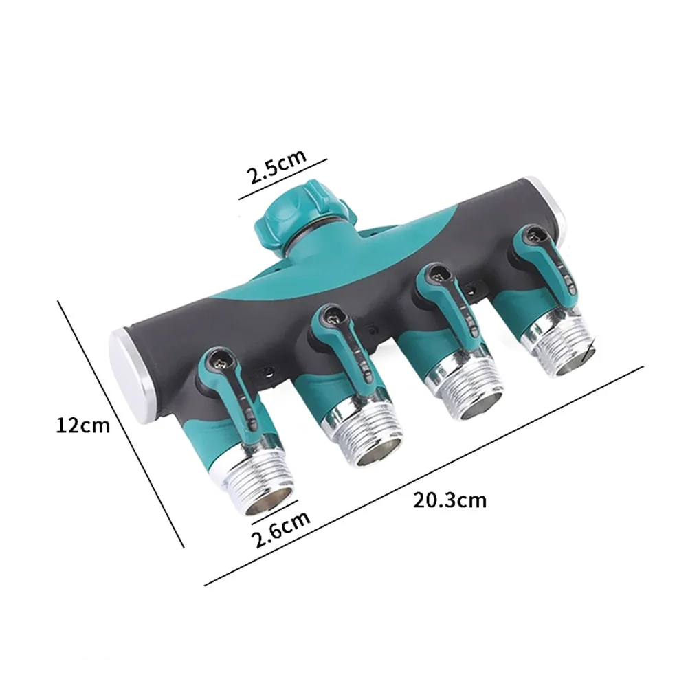 

Water Distribution Valve 4 Way Hose Splitter For Simultaneous Multi Area Watering Weather Resistant Material Leak Resistant Seal