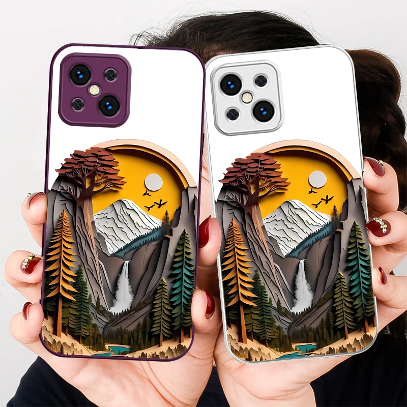 Artistic relief white For Find X5 X3 Lite Reno 6 4Z 5G OPPO A72 79 73 58 A54S OnePlus Nord N200 Tempered glass phone case