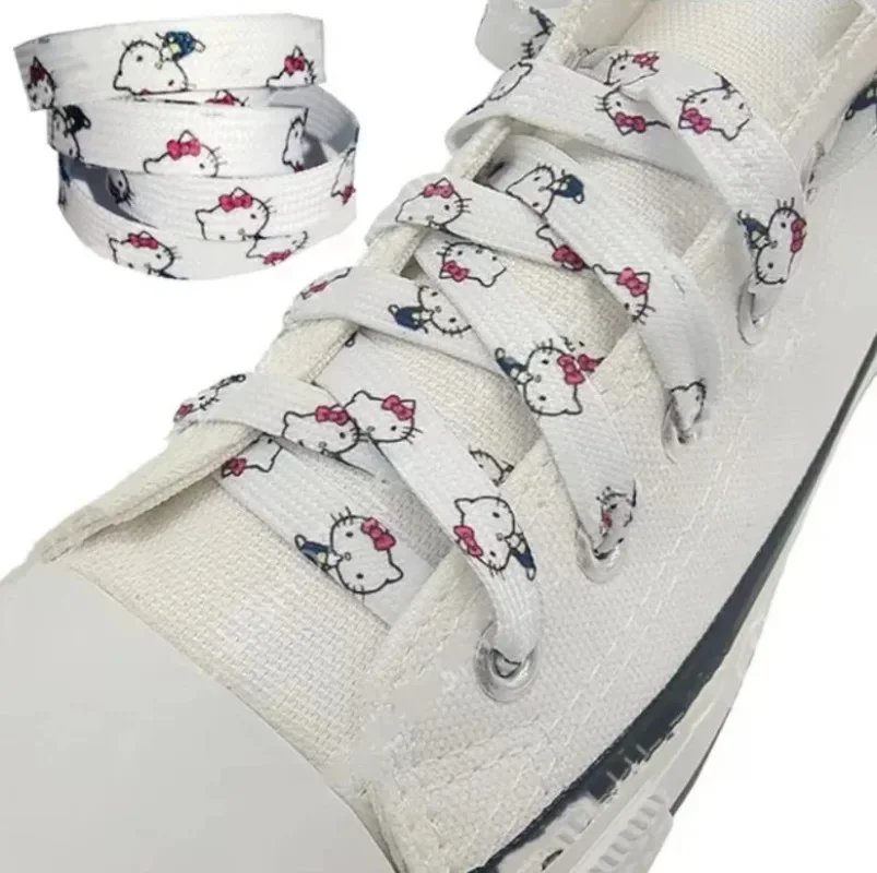 Hello Kitty 150cm Shoe Lace Sanrio Cartoon My Melody  Anime Character Fashion Flat Shoe Lace Simple Sneaker Print Shoe Lace