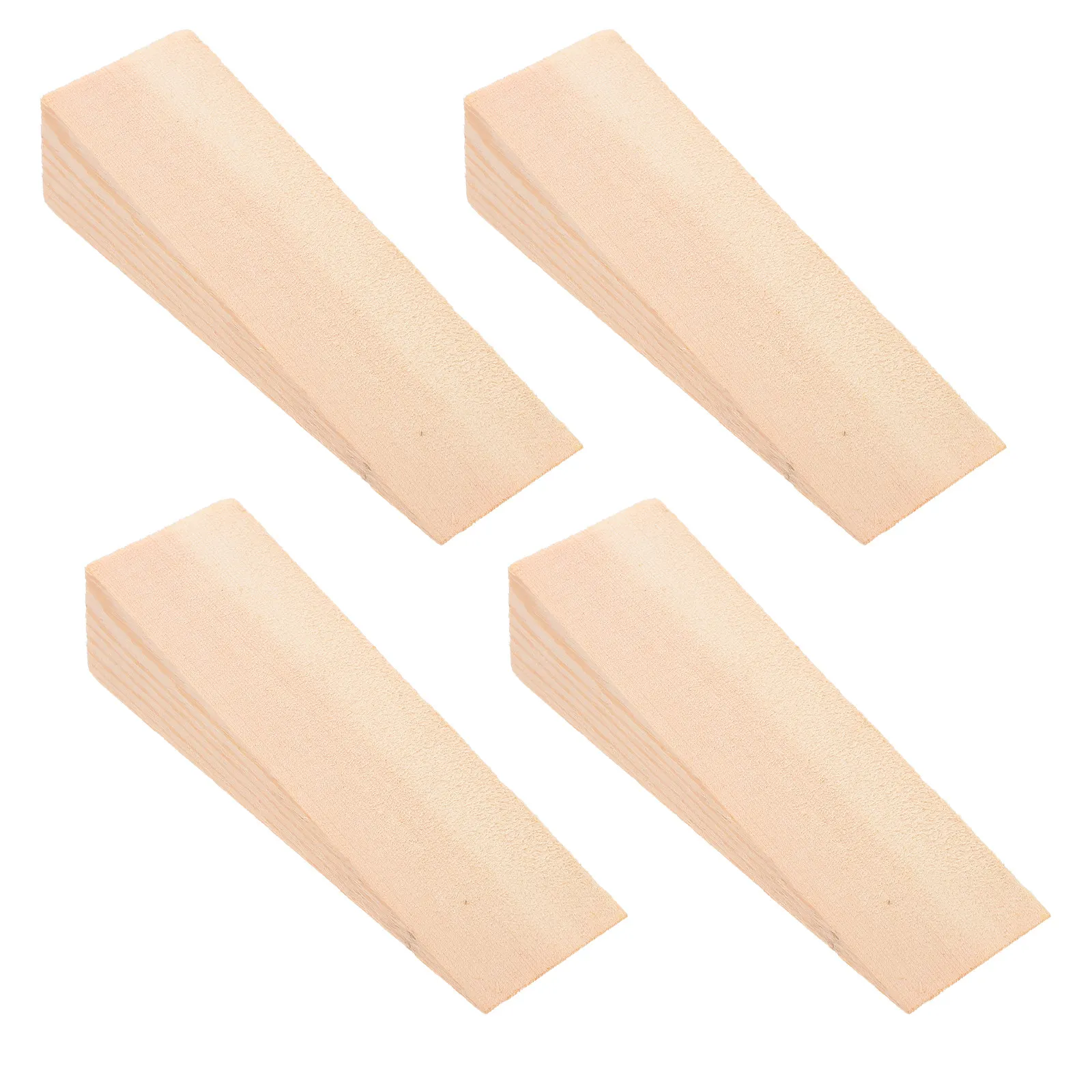 4Pcs Triangular Wooden Door Wedges Smooth Finish Blocks Window Installation Door Stop Block Triangular Wedge Wooden Wedge