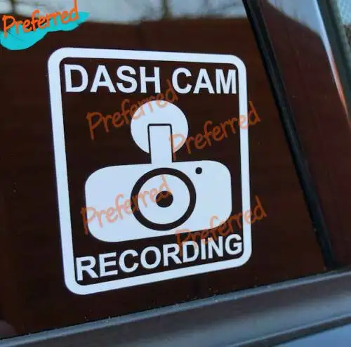 Dash Cam Recording Car Security Window Bumper Vinyl Decal Sticker CCTV Car Die-Cut Waterproof PVC