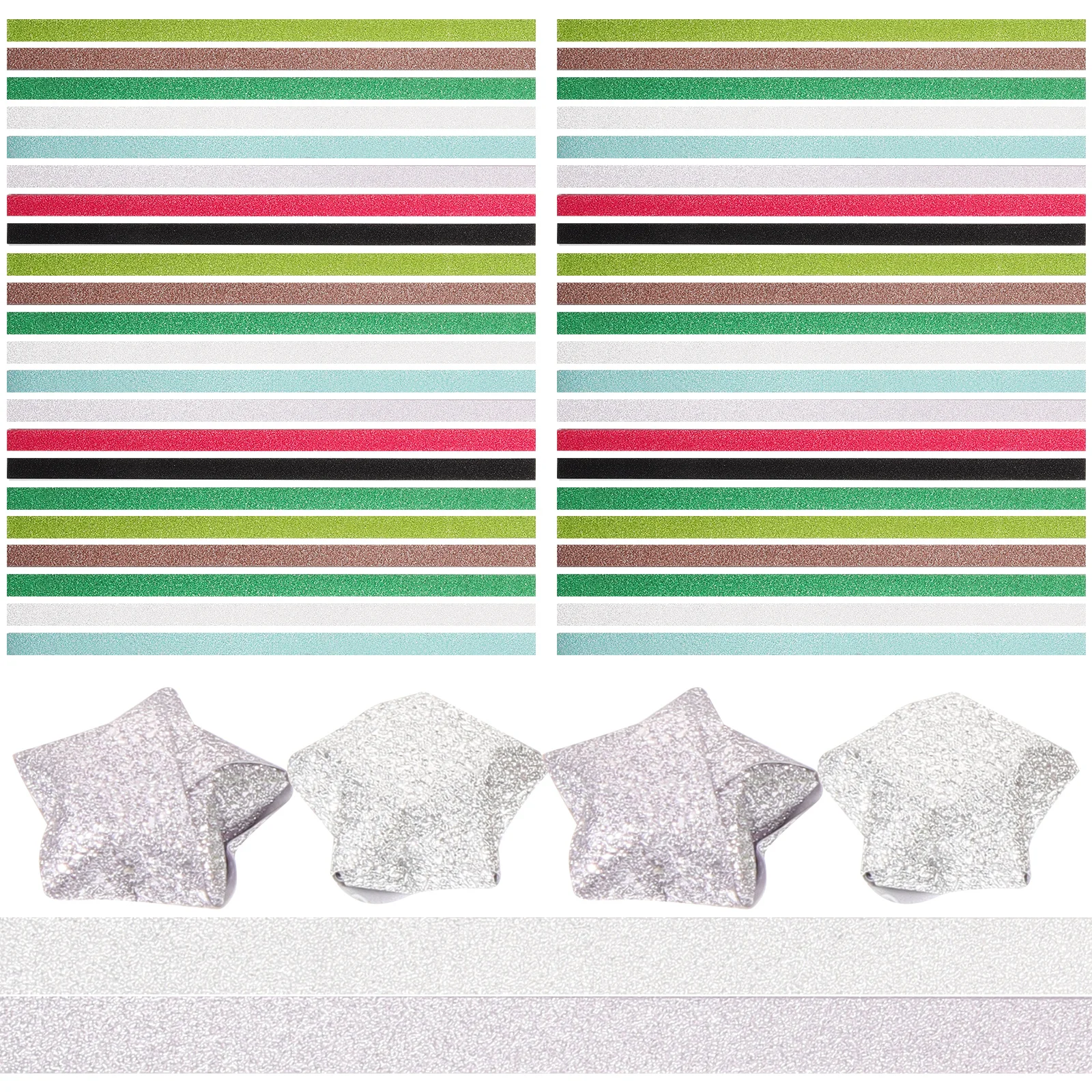 320Pcs Origami Paper Glitter Craft Sheets for DIY Luminous Star Folding Activity Glow Star Paper