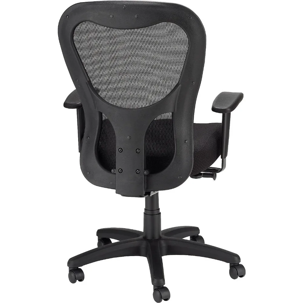 Silla ergonómica de malla transpirable que soporta pesas grandes, ruedas silenciosas, silla de tarea negra