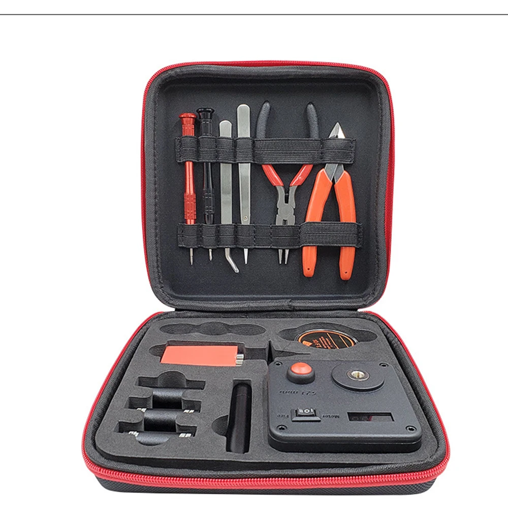 

V2 V3 DIY Screw Tool Kit Jig Ceramic Tweezers Pliers Repair Coiler Brushes Scissors 521 Ohm Tester Set with Storage Bag for Core
