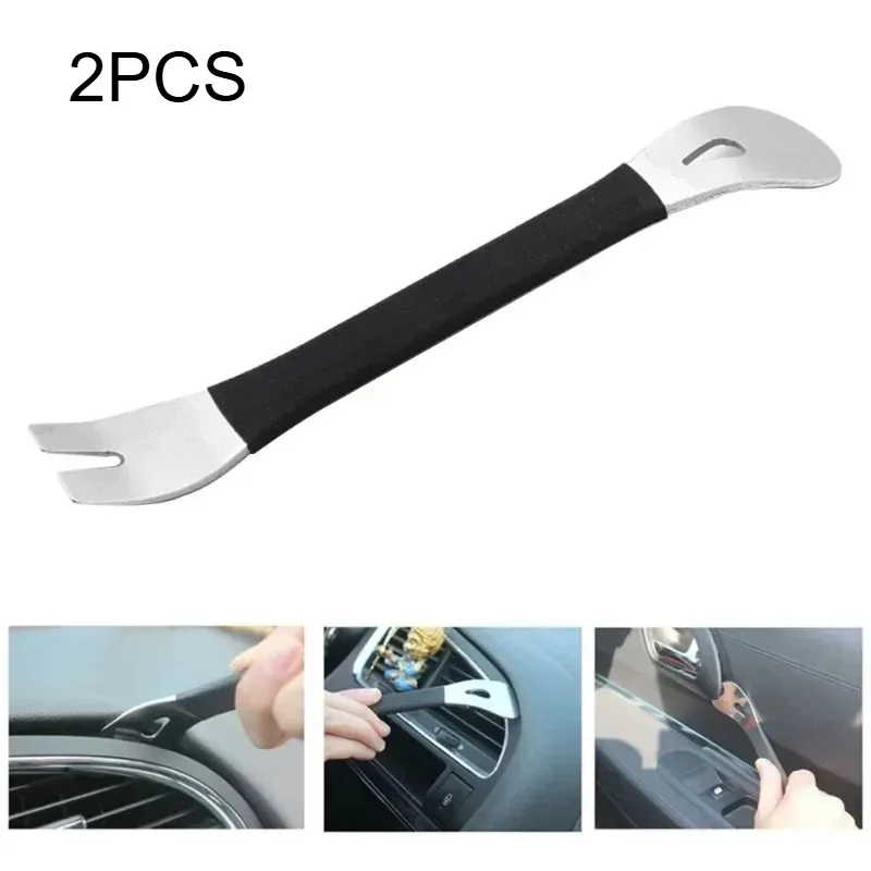 2Pcs Car Audio Door Disassembly Metal Steel Pry Board Rocker Panel Navigation Instrument Interior Pry Board Buckle Screwdriver T