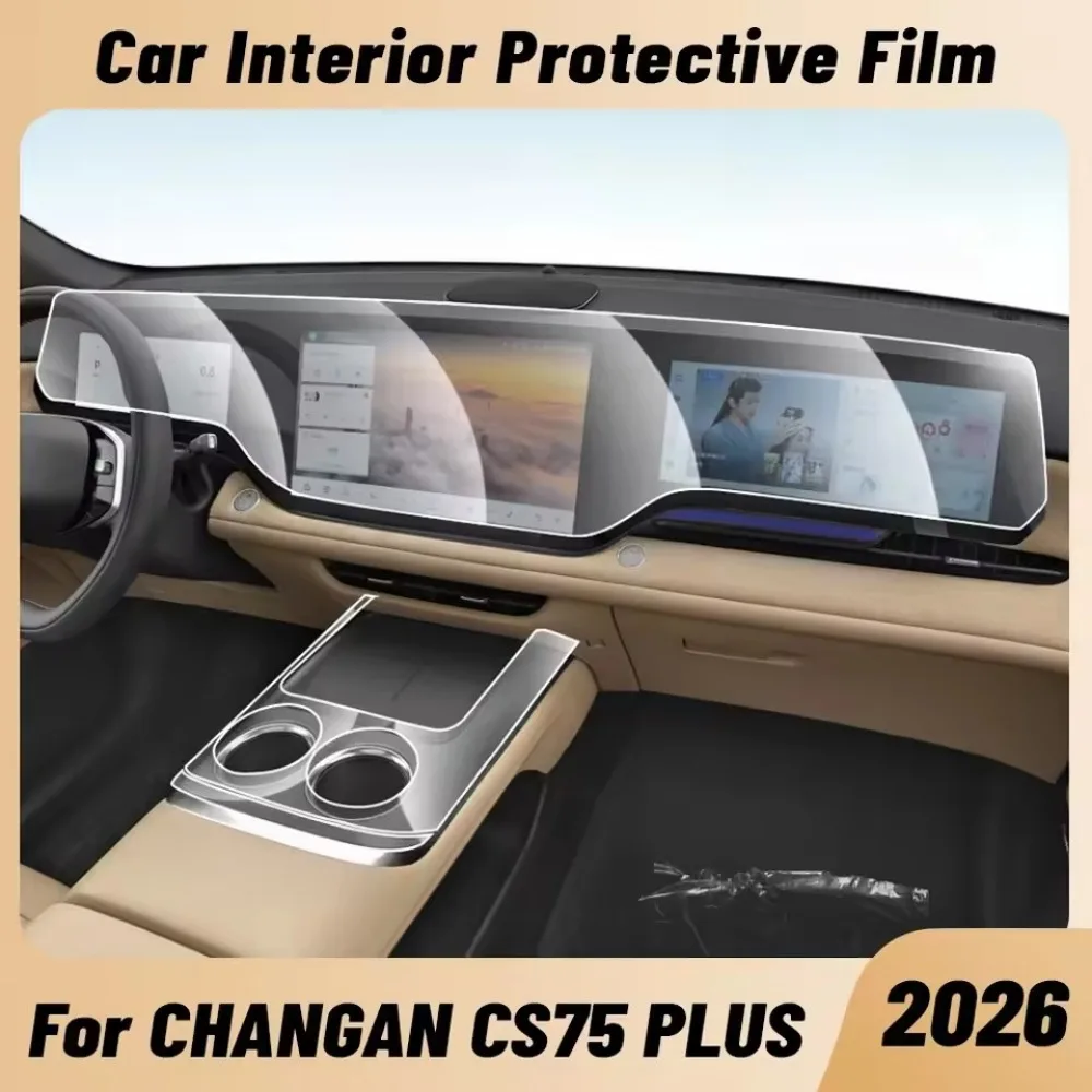 Auto Interior Accessories Center Console Media Dashboard Navigation TPU Anti-scratch Protector Film For CHANGAN CS75 Plus 2026