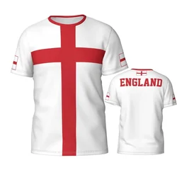 2024 New England Flag Graphic 3D Printed T-shirt England National Emblem Trend Men's Tops  National Day Gifts Personalized Tee