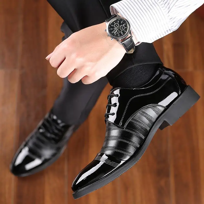 Men PU Leather Formal Lace-Up Shoes JZ-2891