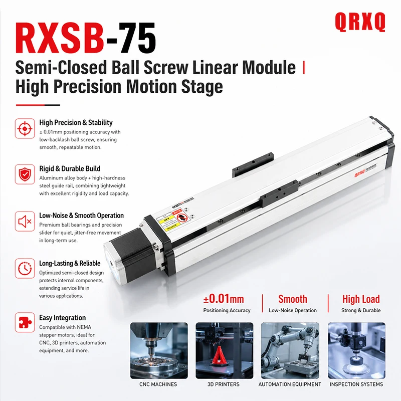QRXQ RXSB75 linear guide, semi-enclosed dustproof, load capacity up to 25kg, automation module.