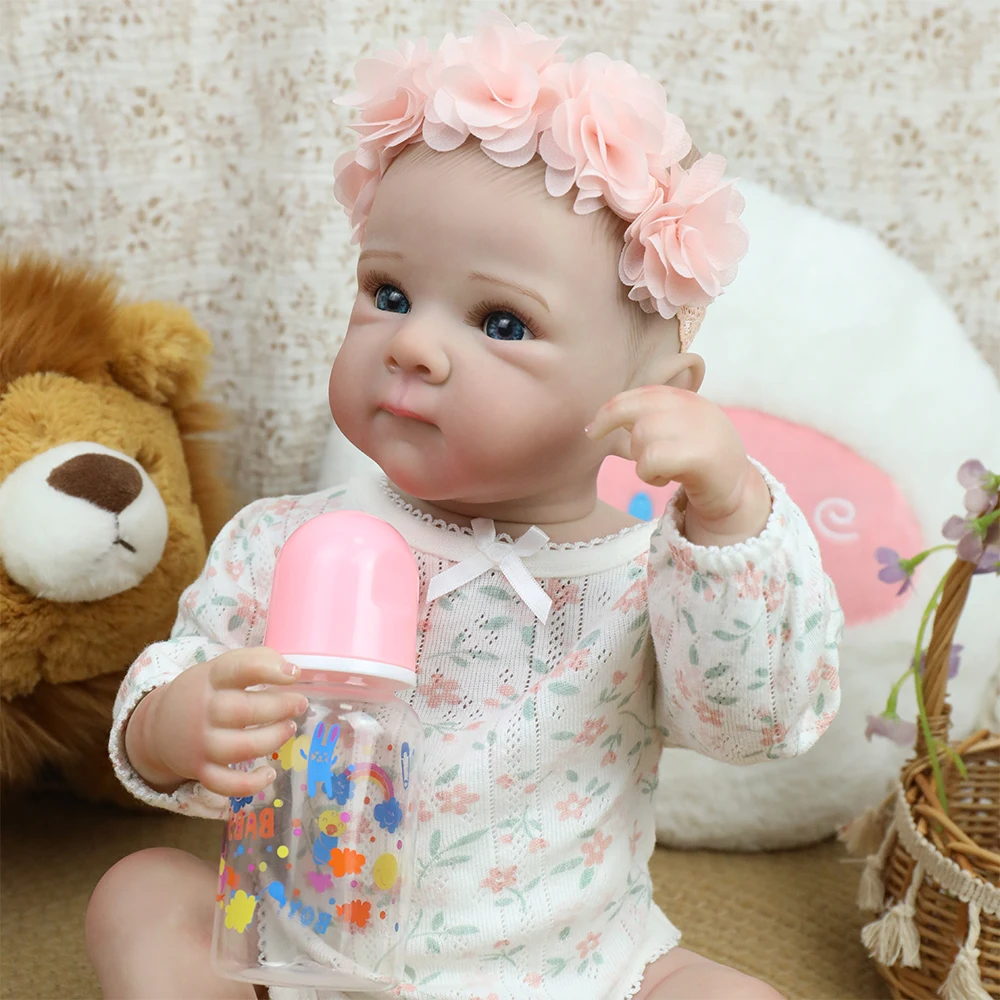 19 بوصة كامل سيليكون الفينيل الجسم الوليد طفلة بيتي تولد من جديد الدمى ثلاثية الأبعاد اللوحة الجلد المظهر الحقيقي دمى طفل لعبة لفتاة هدية