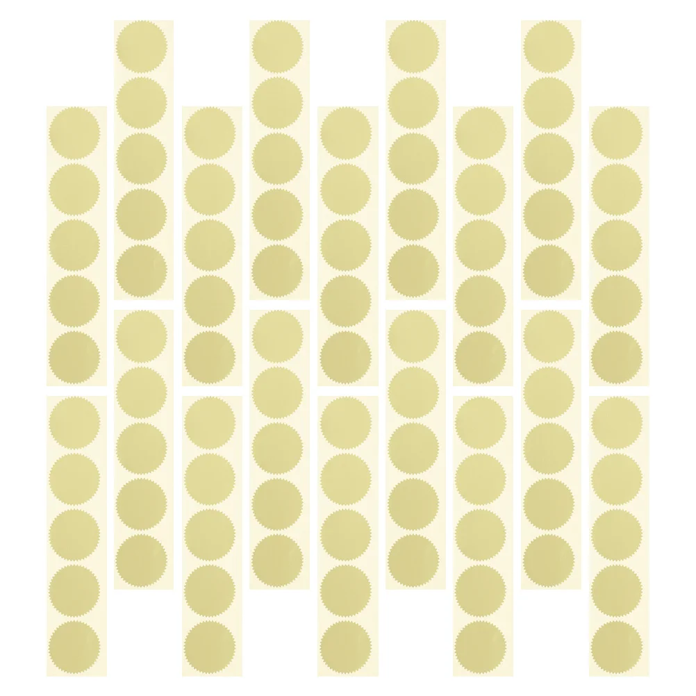 สติกเกอร์ตราประทับเหล็ก 200 ชิ้น สีทองเมทัลลิก สำหรับตราประทับใบรับรอง  ขอบลายหยัก  สำหรับสำนักงานพิธีการและรางวัล