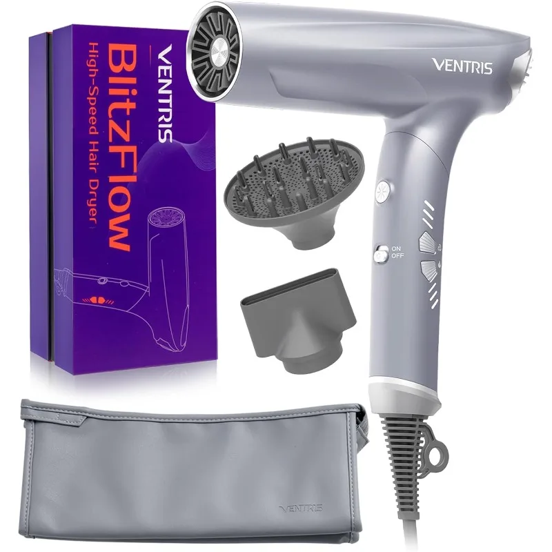 

Высокоскоростной ионный фен мощностью 1400 Вт, быстросохнущий легкий малошумный фен с магнитным диффузором и концентратором, холодный снимок