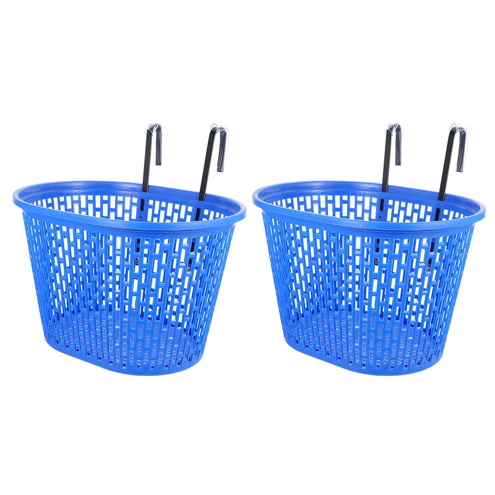 

2 Pcs Bike Basket Plastic Bicycles Cycling Handlebar Universal Wear Resistant Smooth Easy Install Disassemble Large