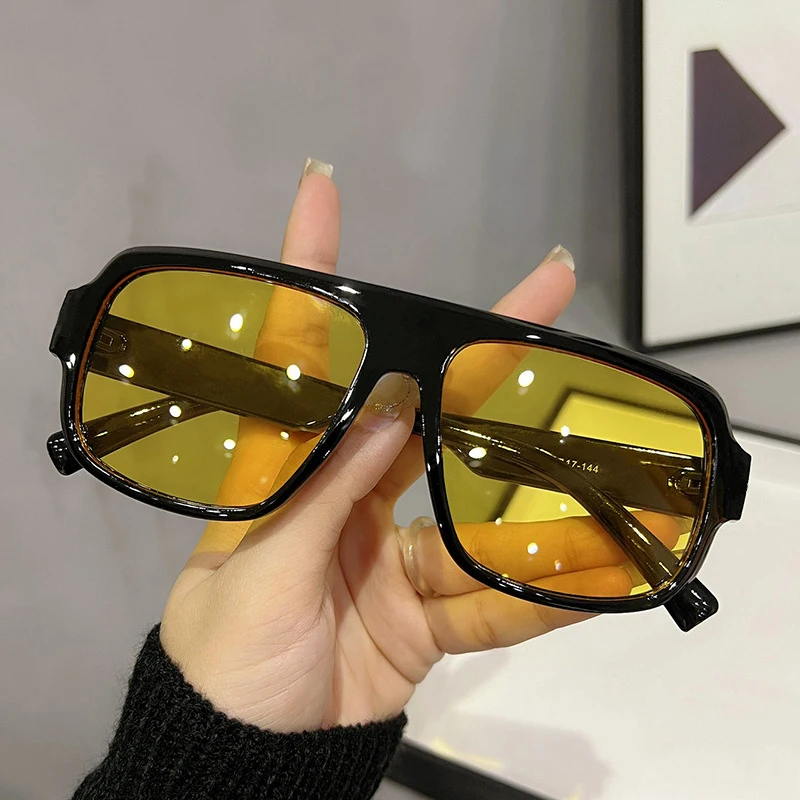 

Vintage Luxury Brand Designer Oversized Pilot Sunglasses Women For Men Shades Big Frame Popular Punk Sun Glasses UV400