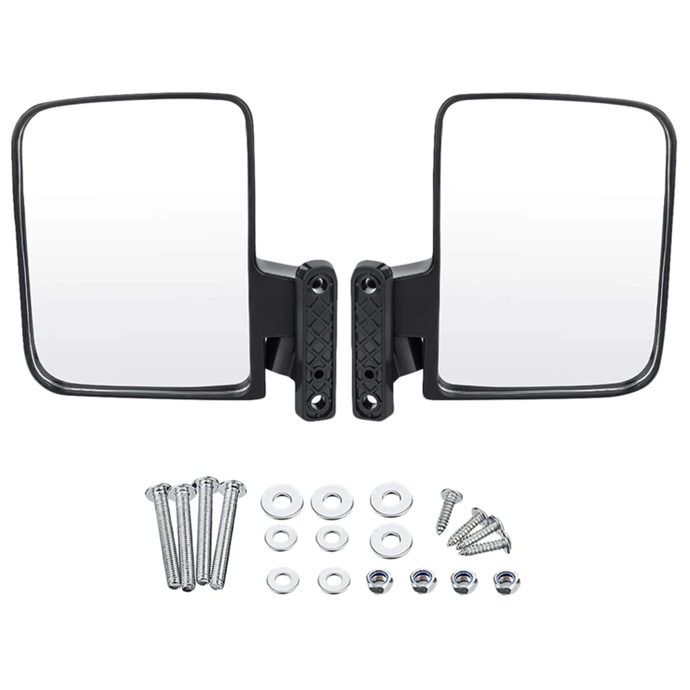 2PCS Golf Cart Mirrors Side View Mirror 180 Degrees Rearview Mirror Universal Golf Cart View Mirror