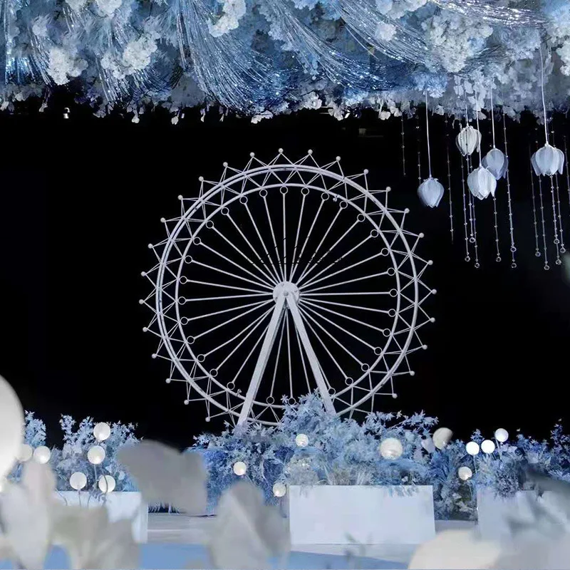 Large modern wrought iron ferris wheel model home decoration floor-to-ceiling outdoor display & wedding prop background