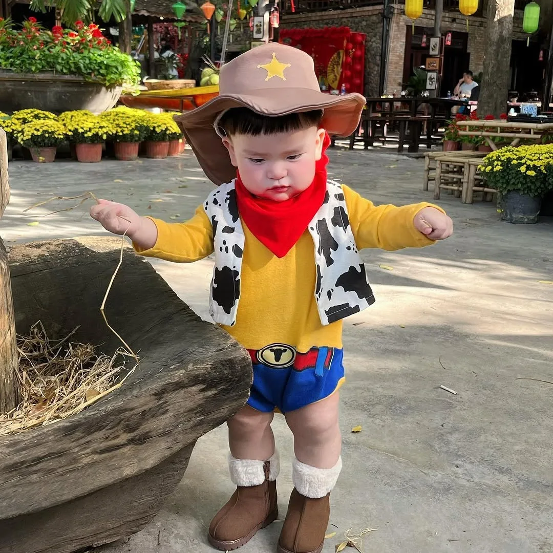 Funny Woody Korean Baby Clothes Boy Girl Romper Infant Baby Bodysuit Newborn Baby Clothes Cotton Jumpsuits Suit Including Hat