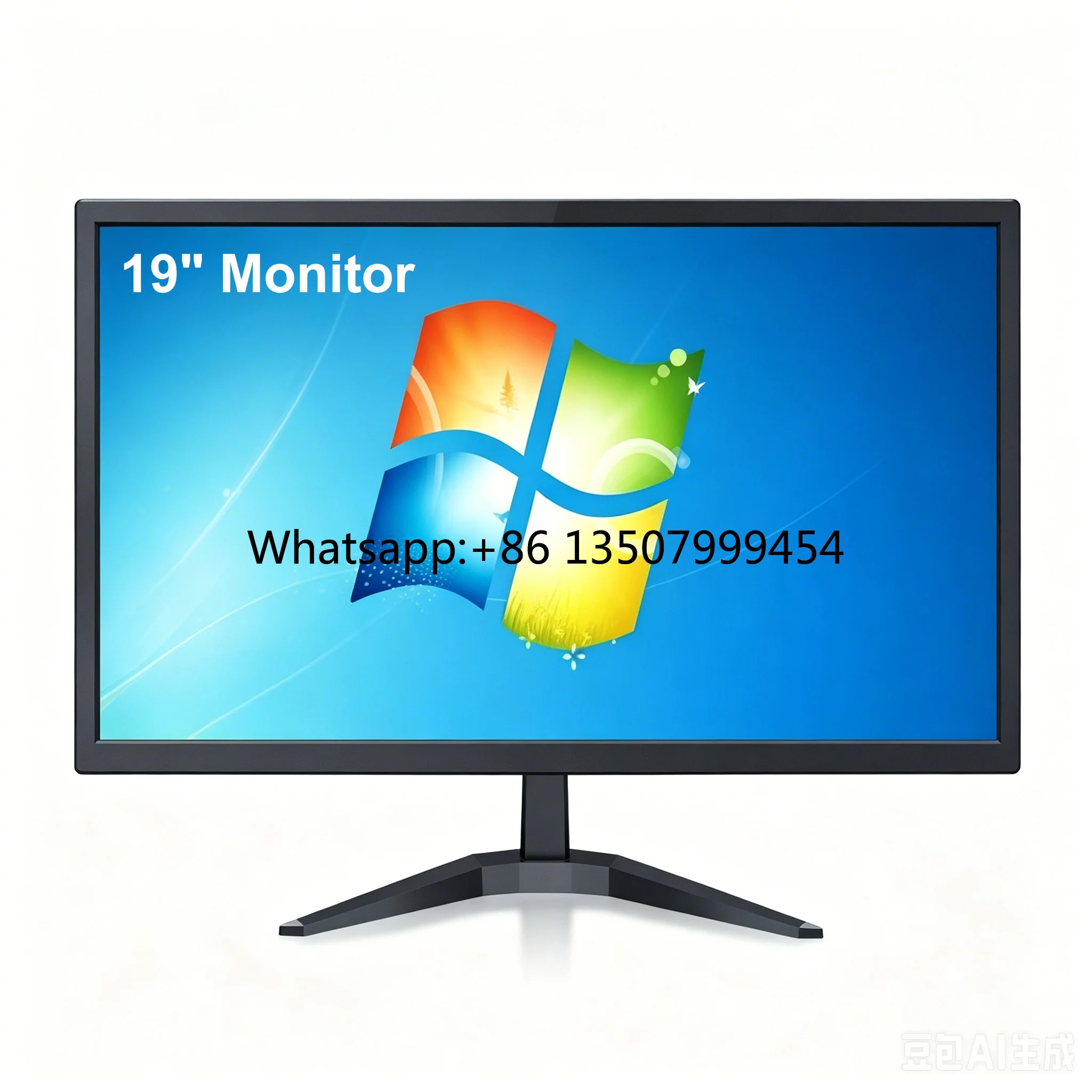 19 Inch TN LCD Monitor LED Backlight Business Monitor Series VGA HDNI Ports for Desktop Office Computer