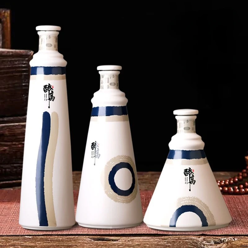 1PC Jingdezhen ceramic empty wine bottle sealed wine jar liquor bottle with wine pot storage wine bottle