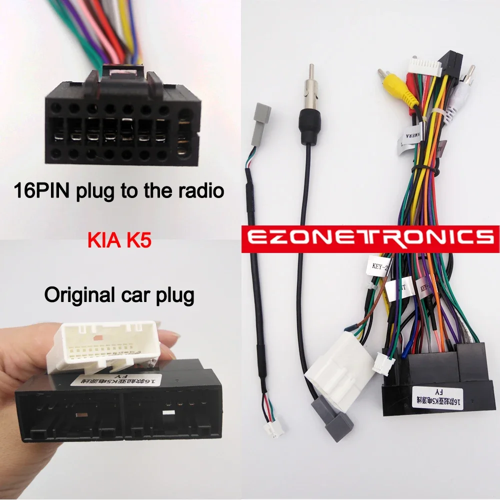 1-2Din Car DVD Cable Plug Fitting Adaptor Dash Kits For KIA KX5 K2 Rio K5 Sorento PICANTO Morning CARENS RODON SPORTAGE Radio