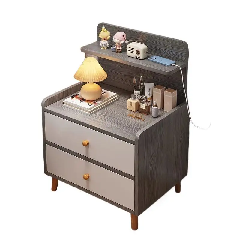 Simple small storage cabinet for home rental apartment, bedside storage cabinet with lock, bedroom storage rack, bedside