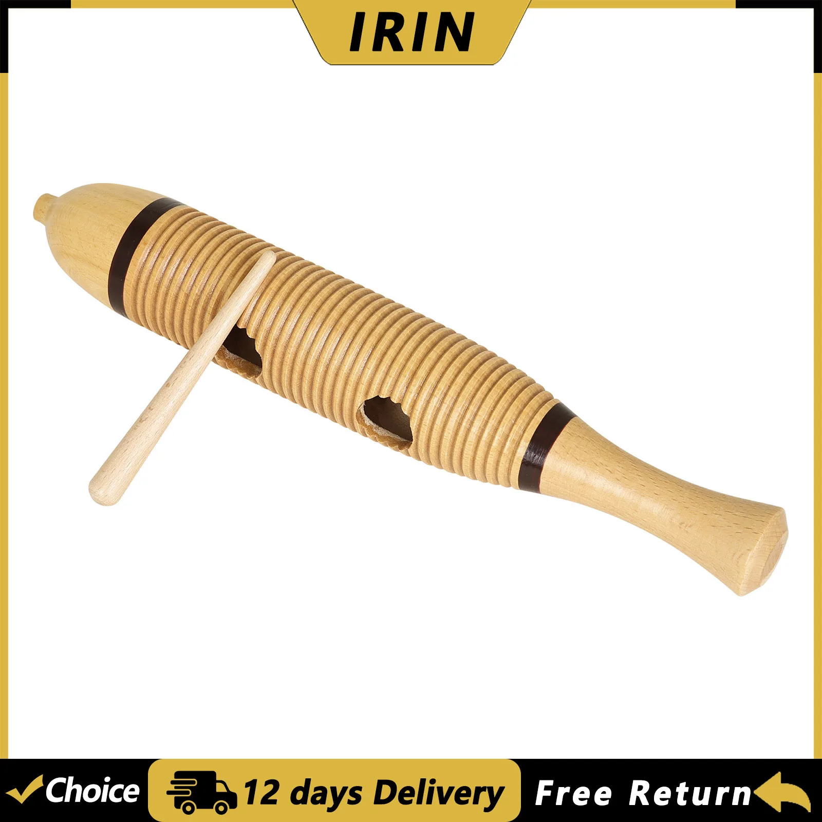 IRIN Wooden Fish Guiro Orff Percussion Musical Instrument Simulate Frog Croak Sound Music Learning Tools Christmas Gifts
