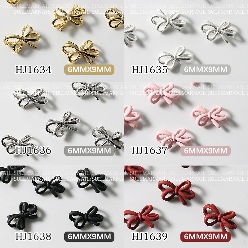 3d borboleta-como jóias de metal para nail art, gravata borboleta simples, diy, manicure design, acessórios de decoração, suprimentos, 5 pcs