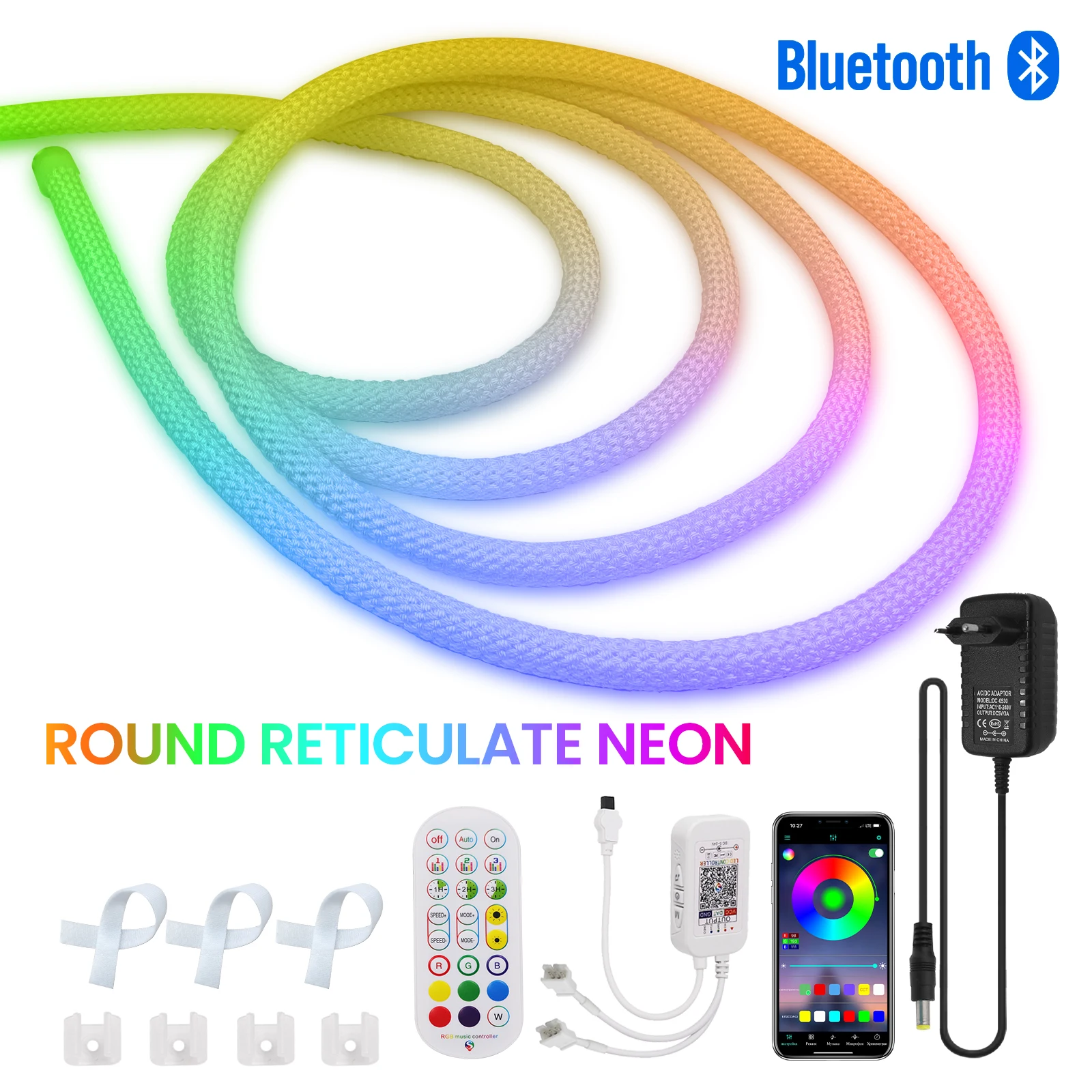 WS2811 360 Degree Round Reticulate LED Neon Strip Addressable WiFi Bluetooth Smart RGBIC Flexible Silicon Light Tape Waterproof