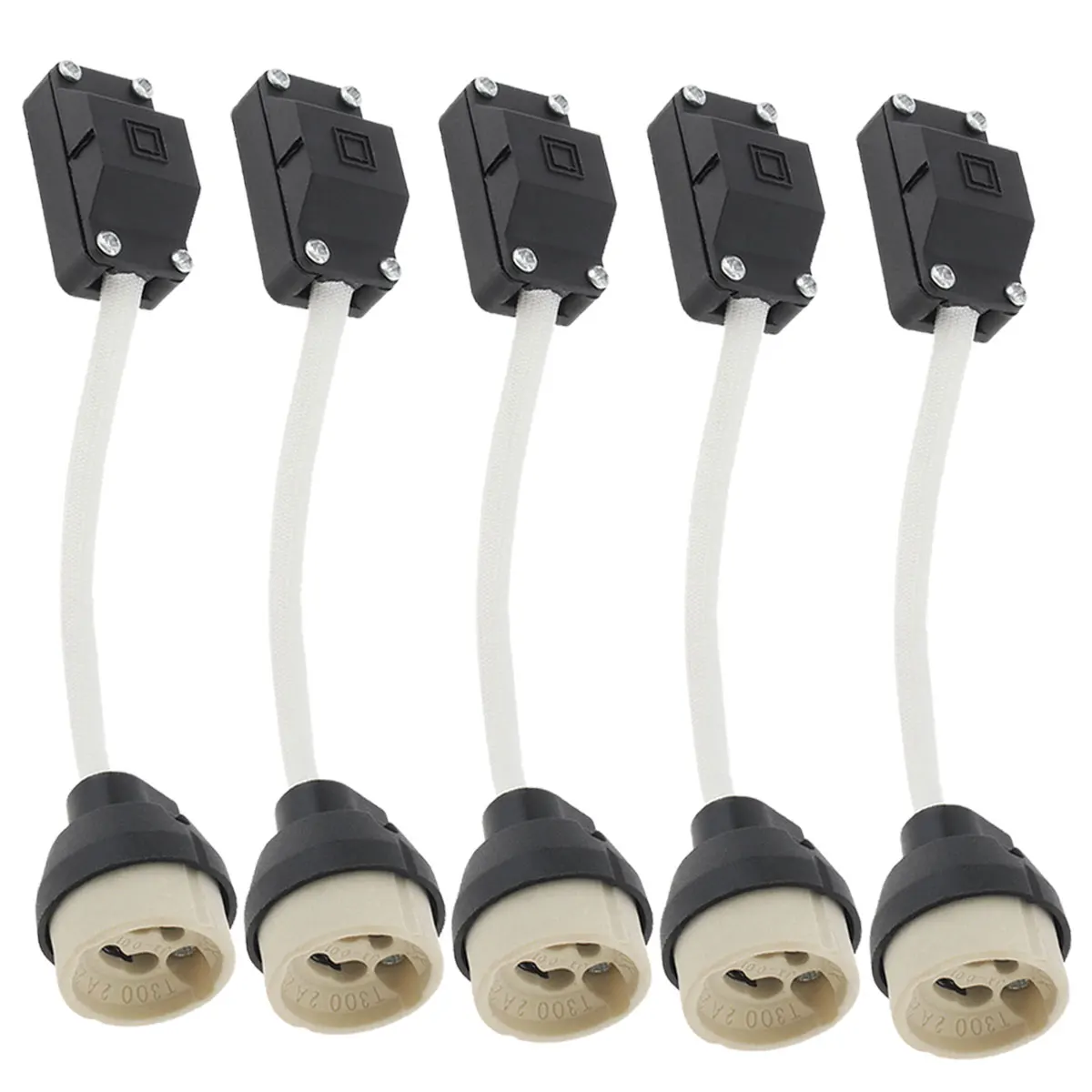 Imagem -03 - Lâmpadas Led com Soquete de Caixa Terminal Bases de Lâmpada de Cerâmica Conector de Lâmpadas Halógenas Suporte Downlight Pcs Gu10