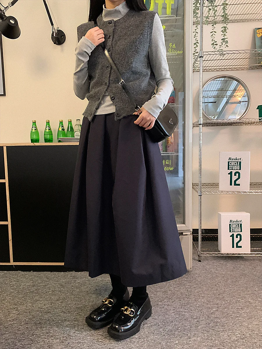 

New Large Skirt, Medium to Long, High Waist, Elegant Half Body Skirt, Women's Versatile, Slim Umbrella Skirt, A-line Skirt