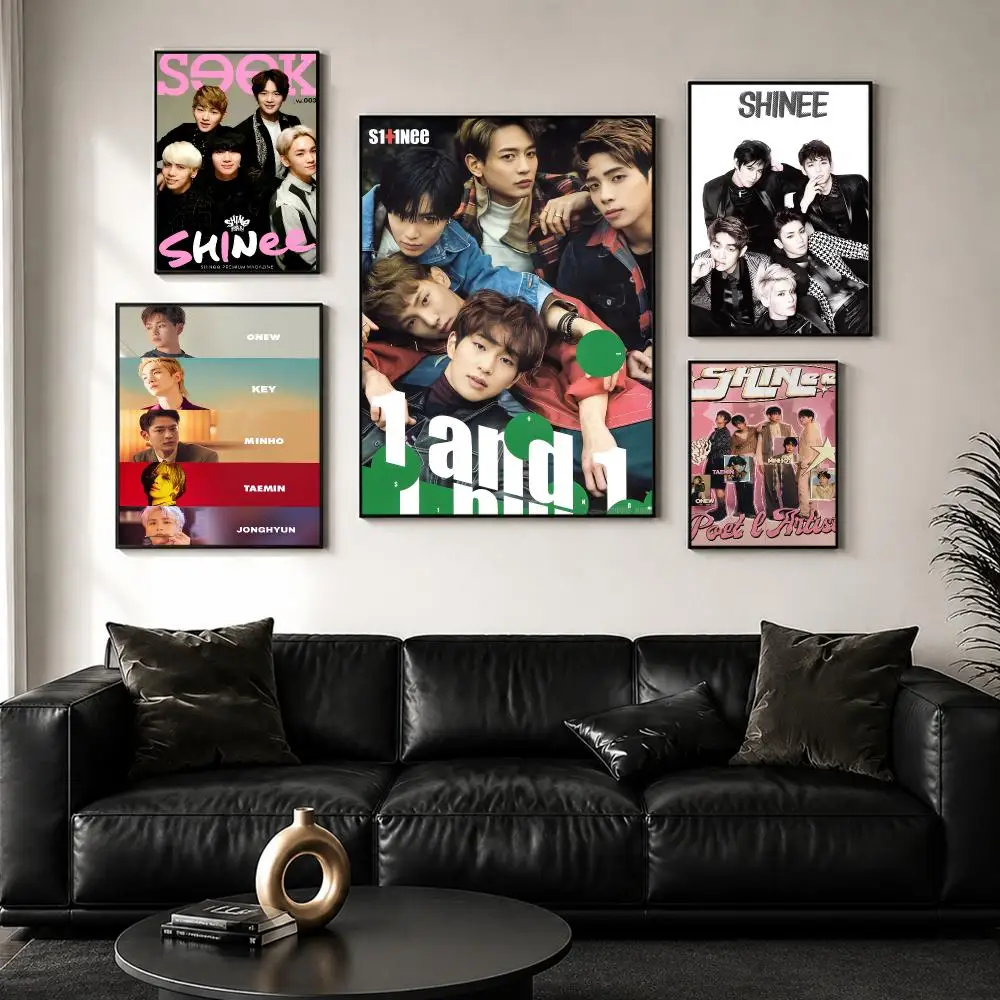 Kpop Band S-SHINee Poster Perfect Sticker Self Adhesive for Office Home Theater Wall Art Decor Fancy Gift