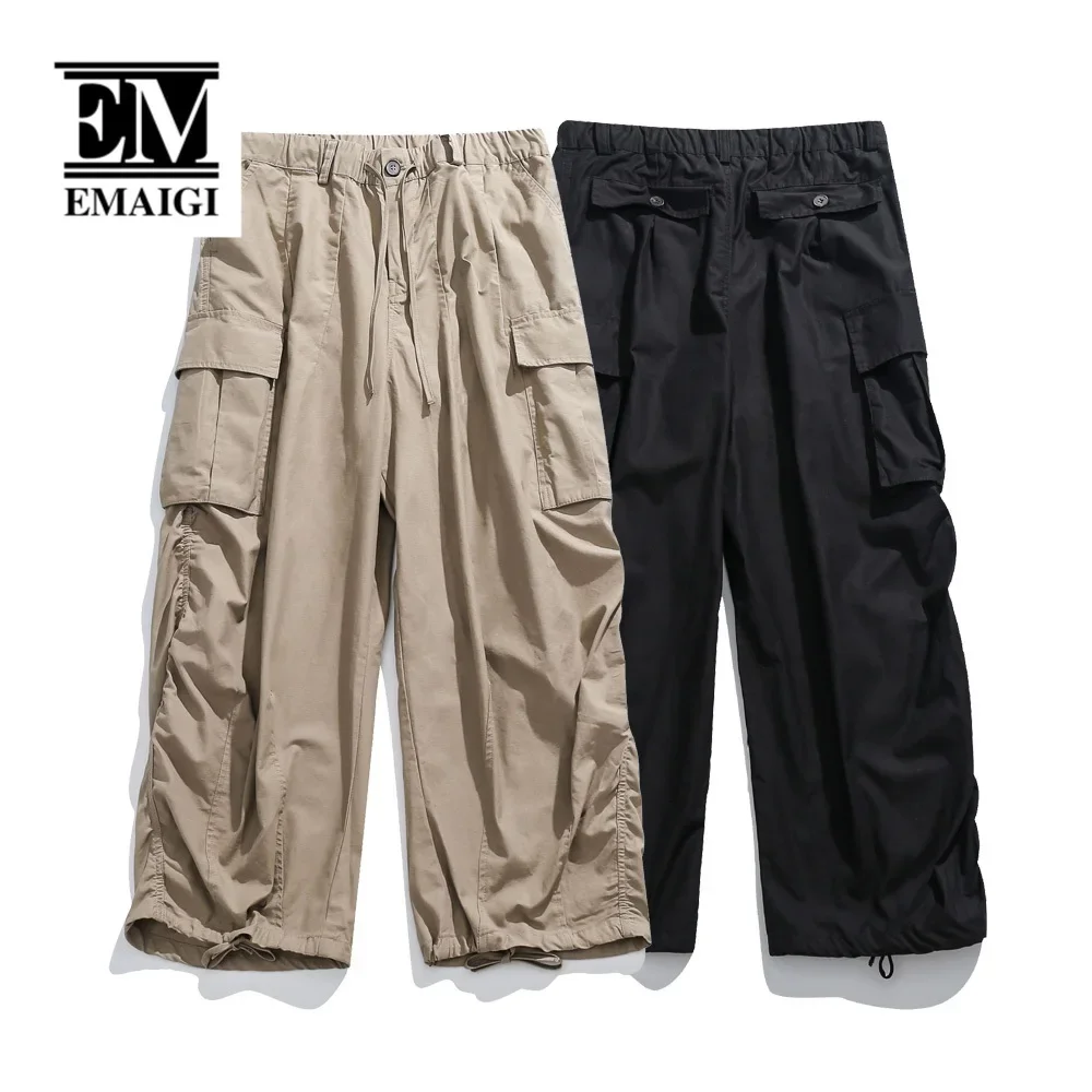 Men Japan Korean Streetwear Cityboy Outdoor Techwear Loose Casual Wide Leg Cargo Pants Women  Fashion Trousers Boyfriend Pants