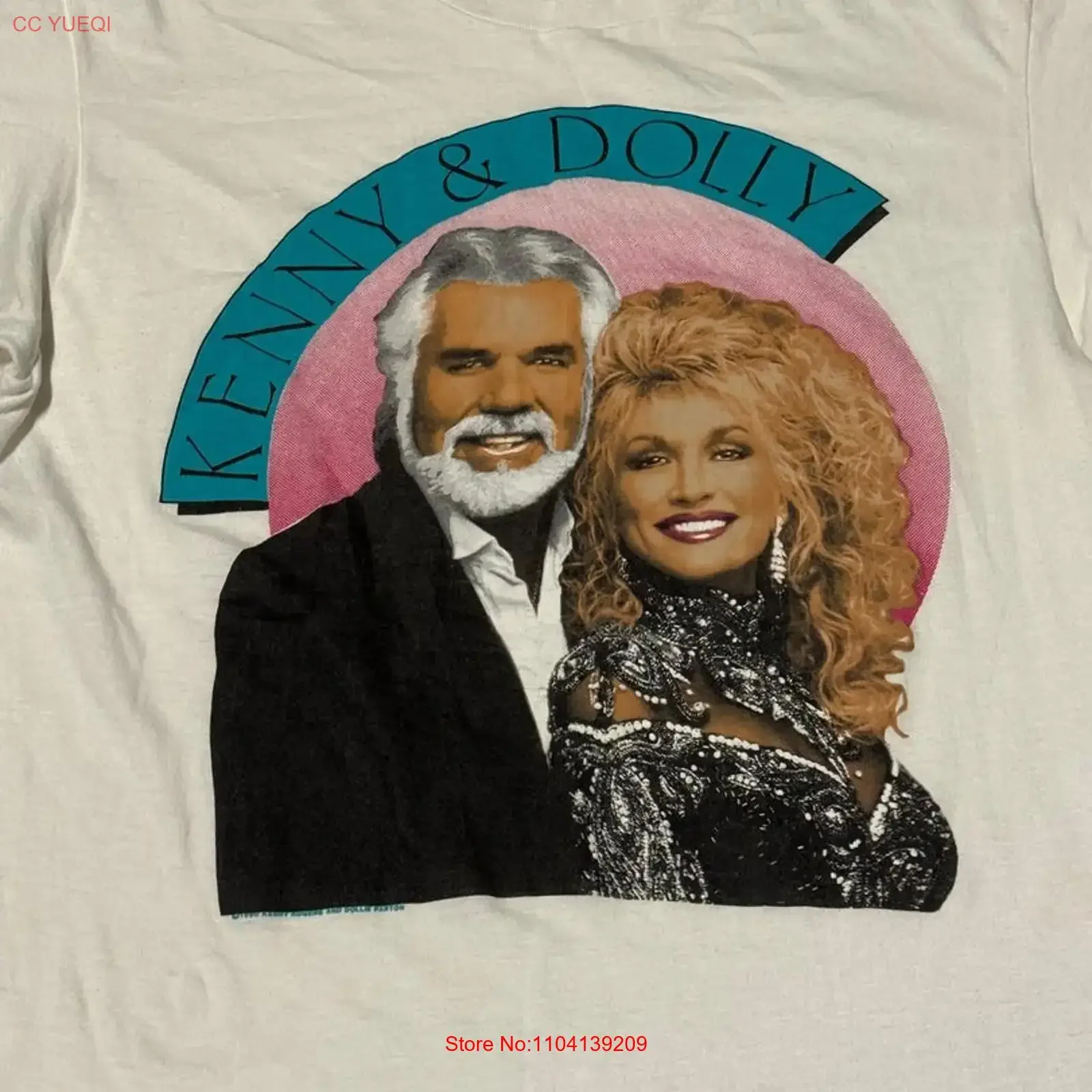 Remake Kenny Rogers Dolly Parton T shirt Retro style tee NH26232 long or short sleeves vintage Washed Comfortable