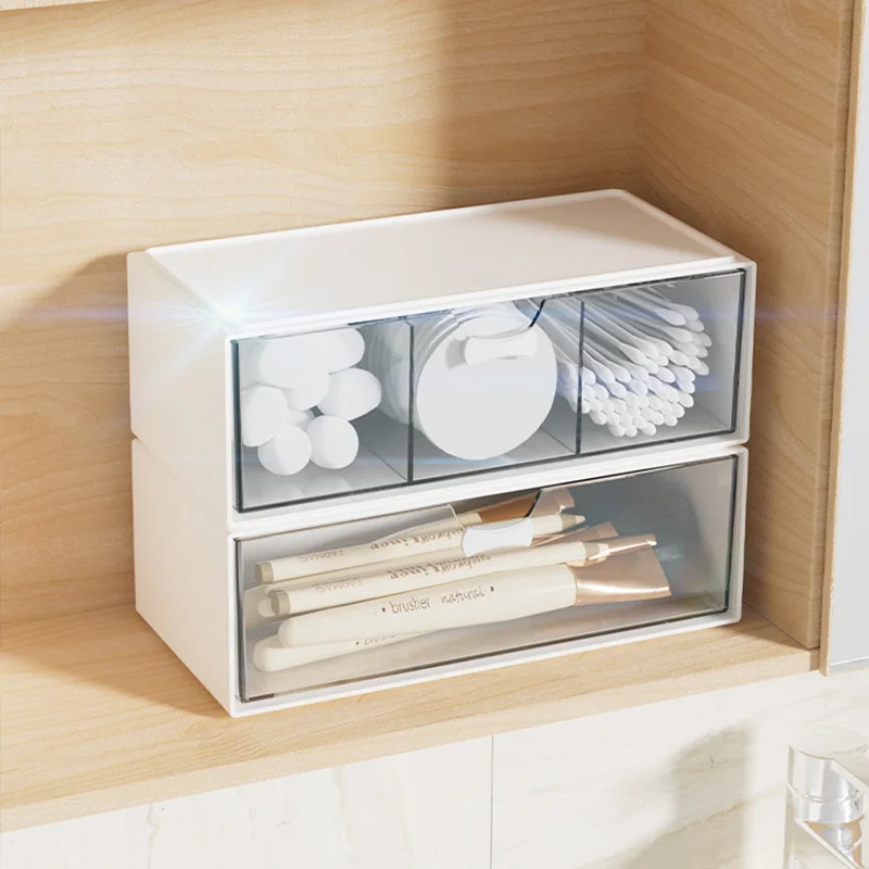 Mirror cabinet storage box, bathroom washbasin, cosmetics storage rack, bathroom cabinet, compartmentalized sorting box