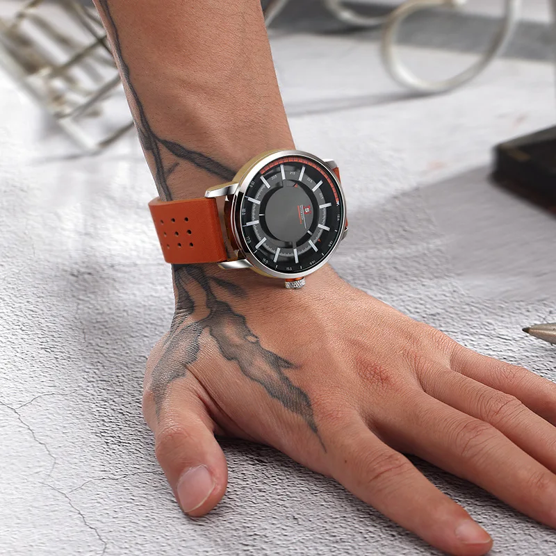 UTHAI CQ203 nuovo orologio sportivo da uomo con quadrante grande, tendenza della moda casual, orologio al quarzo impermeabile multifunzionale per uomo