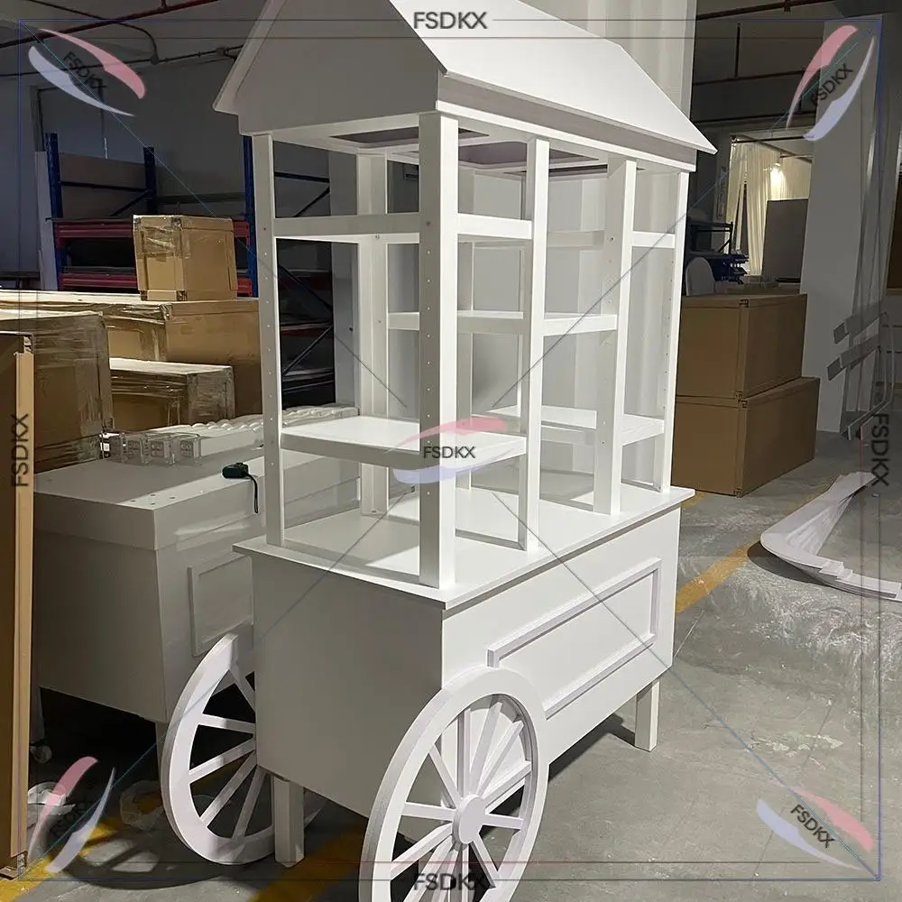 High Quality Candy Cart With Wheels for Parties Event Backdrop Cart Wedding