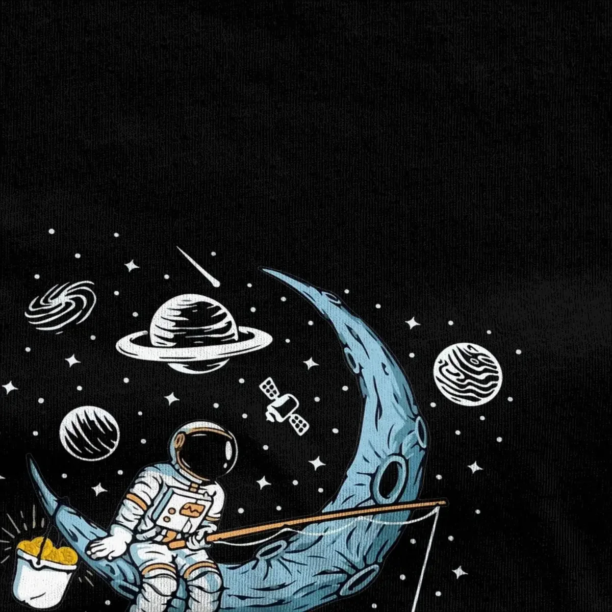 Astronaut Fishing Bitcoin T Shirt Funny Crypto Moon Hip Hop T Shirts Short Sleeve Y2K Casual Tops Summer Cotton Plus Size Tees