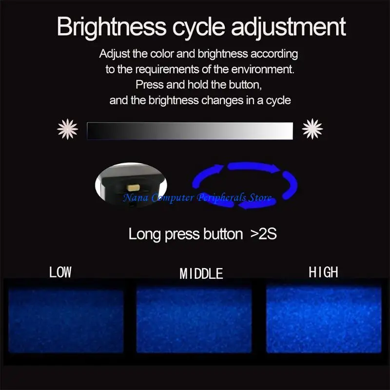 F68C Mini Type-C LED RGB Light Brightness Adjustable 8 Color Changeable Lamp