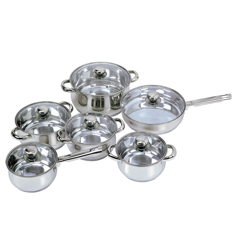Good Quality 12pcs Cookware Set Stainless Steel Non-stick Cookware Set Cooking Set for Wholesale