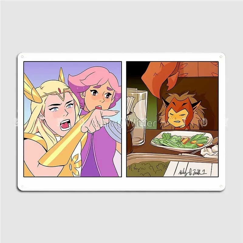 She-Ra Yelling At Catra Meme Metal Plaque Poster Wall Pub Party Custom Wall Decor Tin Sign Poster