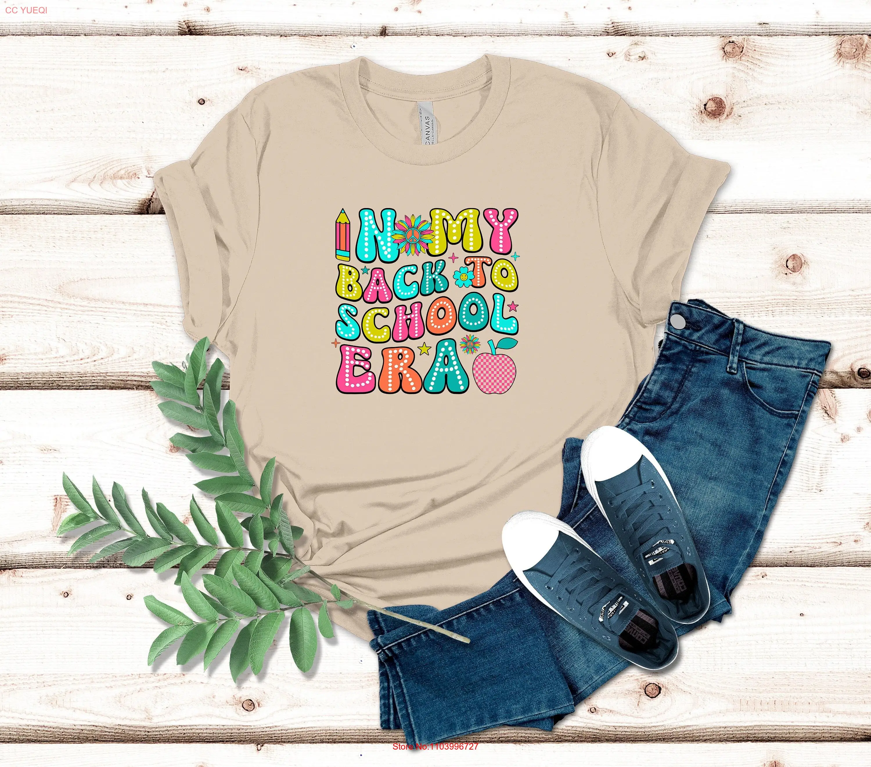 

In My Back To School Era T Shirt Teacher Life Team Funny Appreciation for Her long or short sleeves