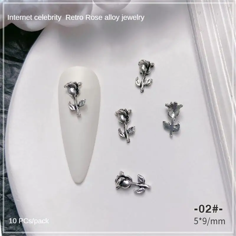 Interesting Metal Drill Ease Of Use Nail Accessories Striking Design Fashion Alloy Jewelry Unique 3d Rose Jewelry Unique Design