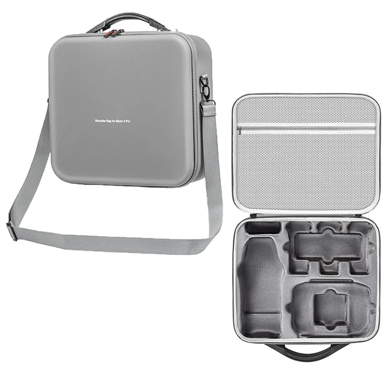 

Grey Storage Bag for DJI Mavic 3 Pro Portable Carrying Case 3 Pro Drone Accessories PU Leather Splash-proof Shoulder Bag