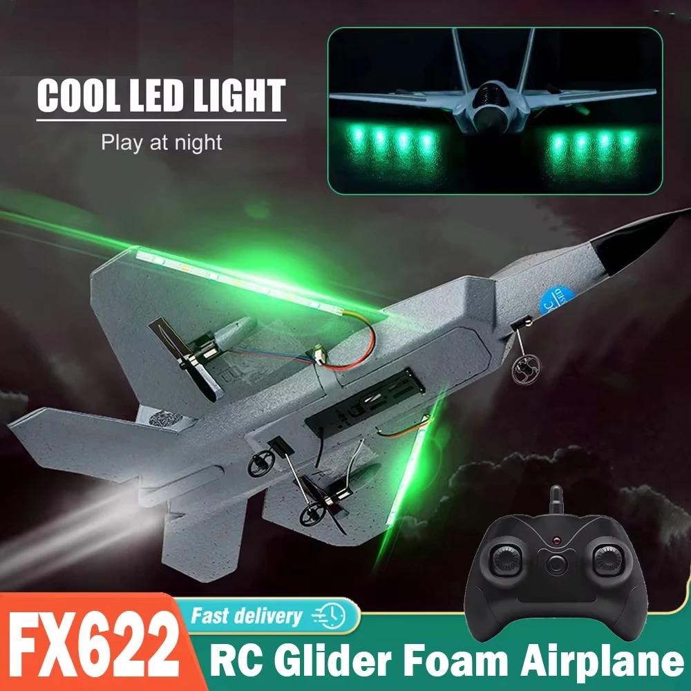 FX622 RC Glider Fighter with Light Fixed-Wing Foam Aircraft Simulation Radio Control Plane Children EPP Safer Christmas Gifts