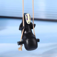 Faceless Male Car Pendant Kaonashi Cute Anime Car Rearview Mirror Pendant Ornament Birthday Gift Automobile Interior Decoraction